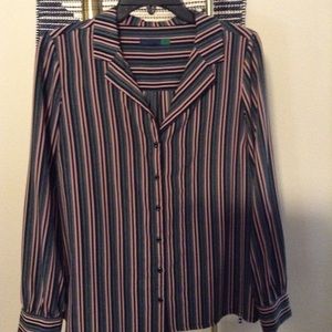 Ava Striped Button Up Blouse